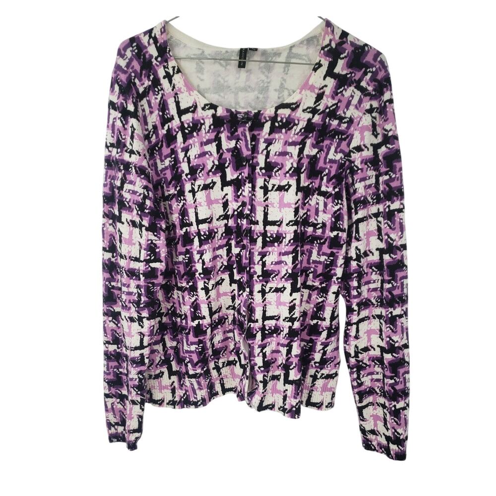 MADISON Plaid Button Down Sweater Top - Women's Size Large